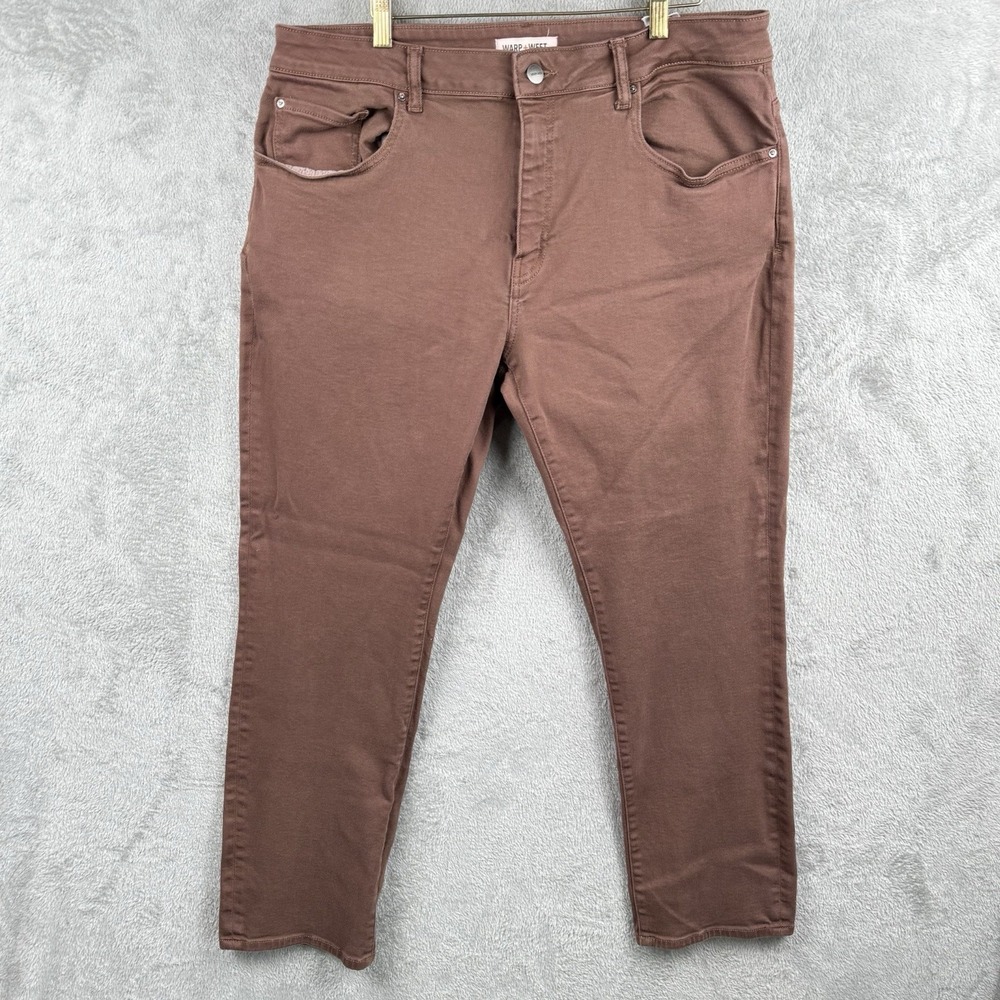 Warp + Weft Amsterdam Slim Pants Mens 38X30 Brown Casual Basic Modern Chino‎